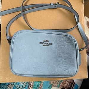 Coach Blue Crossbody Bag with Pebbled Leather
